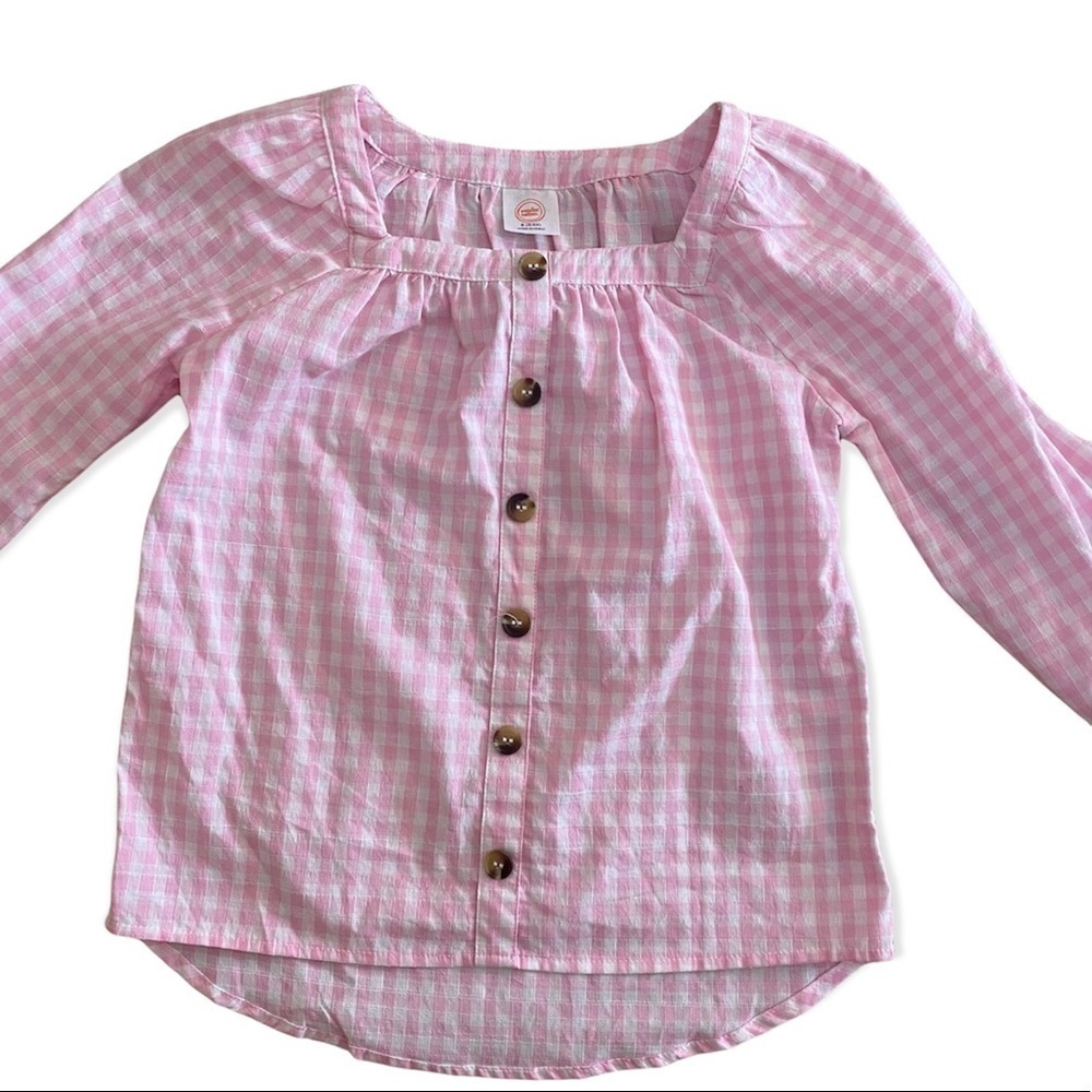 Wonder nation girls long sleeve pink blouse size 6/6x - Picture 4 of 9